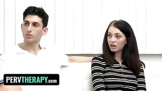 Doctor helps stepsiblings to explore their sexuality in steamy session