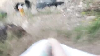 Babe fucked on the bare ass of the coast