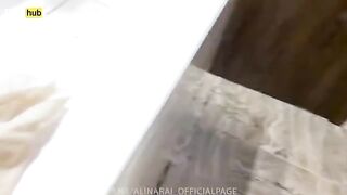 The young guy was looking at his stepmom in the shower