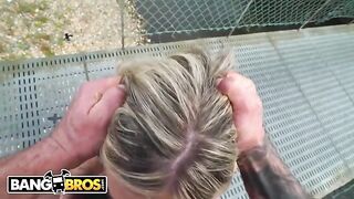 Emilio Ardana fucked rough Spanish brunette Carla Boom in the street for BangBros