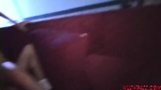 A cute girl was fucked at a wild party by many guys