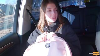 A cute hitchhiker agreed to engage in oral for cash with me - Public Agent