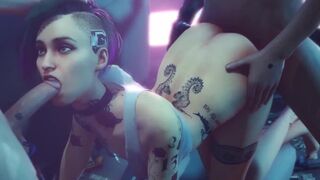 Hot cyberpunk blowjob action with Judy Alvarez and Panam Palmer in an uncensored compilation