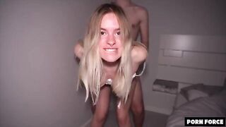 College girl gets manhandled by a guy in the dorm, extreme style