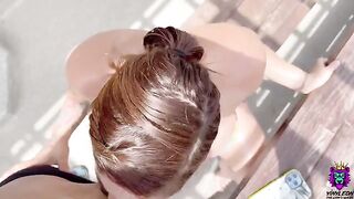 Busty Latina convinced to fuck on the rooftop with best BJ
