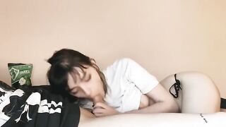 A cute and innocent girl has sex every morning with a guy