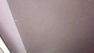 Blonde in the airport toilet, she is very aroused and masturbates hard