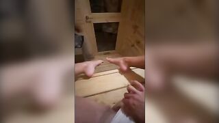 Hot Italian guy masturbates in sauna and gets fucked deepthroat