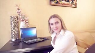 A girl came to her boss to get a raise at her workplace