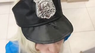 A girl in a police uniform came to check the apartment