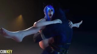 Furry woman fucked by a huge penis of a monster
