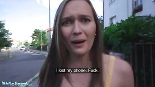 Czech model Stacy Cruz gets fucked in public for cash by agent