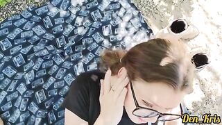 A lot of semen on the cute girl's face and hair in this hot compilation