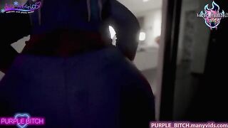 Purple Bitch and Sia Siberia fuck each other with a big Spiderman dildo