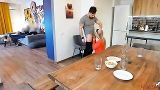 A couple gets even angrier at their cheating partners right in the kitchen