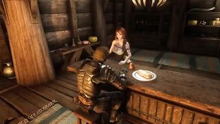 Ysolda meets a traveler and has an encounter in her tavern, inspired by Skyrim