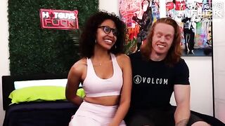 Redhead muscle dude fucked hard by Latina bitch