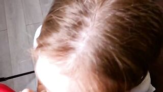 Beautiful blond girl makes blowjob for her brother in HD
