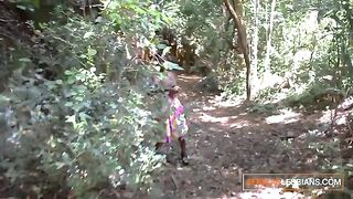 Three African girls in a steamy lesbian threesome