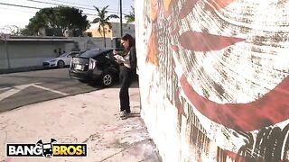 A curvy woman, Roxxii Blair, gets fucked by a stranger in his van