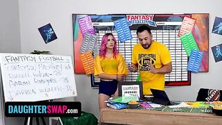 The girls are trying to trick their stepdaddies to win in fantasy football