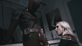 Deadpool fucked Captain Marvel hard in a steamy parody scene