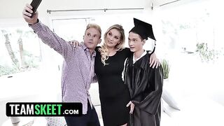 Busty stepmom rewards her stepson with sex for his graduation in a steamy TeamSkeet scene
