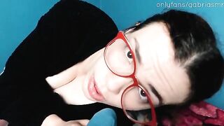 A redhead nerd gets her pussy eaten by Gabri ASMR while her mom watches
