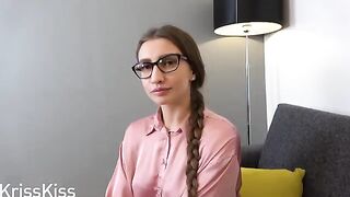 A hot girl is fucking with her English tutor at his house