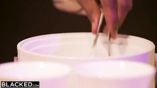 Petite blondie Alecia gets fucked by BBC on the ball