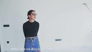 The husband watches his wife being taken by a realtor for a discount