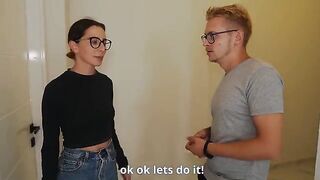 The husband watches his wife being taken by a realtor for a discount