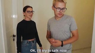 The husband watches his wife being taken by a realtor for a discount