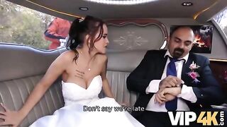 Hot bride gets her ass banged in the wedding limo