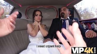 Hot bride gets her ass banged in the wedding limo