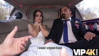 Hot bride gets her ass banged in the wedding limo