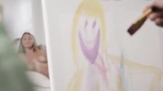 Art class with a dirty twist for the two girls