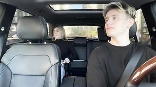 A hot blond girl agreed to have sex with a taxi driver in the car