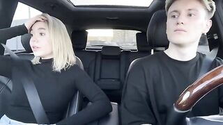 A hot blond girl agreed to have sex with a taxi driver in the car