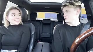A hot blond girl agreed to have sex with a taxi driver in the car