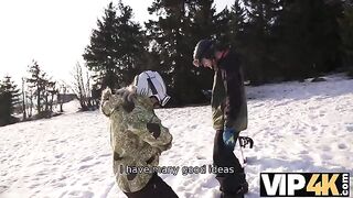 A skier was picked up and fucked by a hot girl in a steamy scene