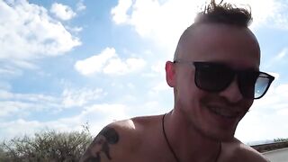 We pretended to be bloggers and fucked with two stupid girls on the beach