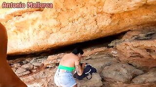 An Argentine slut is caught and fucked on the public beach