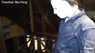 The sexy nurse gets fucked hard by a Halloween monster in a intense scene