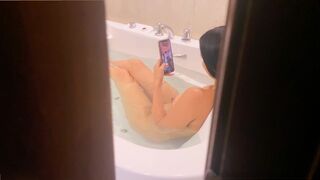 I peeped my stepbrother with my sister in the Jacuzzi, it was very hot
