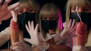 Nurse in latex will make you cum twice with her handjob