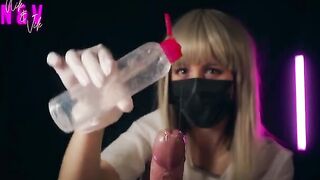 Nurse in latex will make you cum twice with her handjob