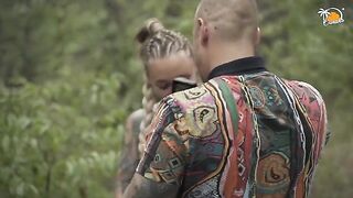 They are watching me while I blow Mateo's huge cock in the forest