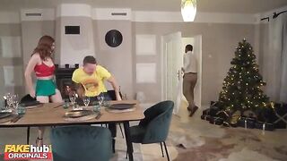 The whole family is having fun on Thanksgiving, even the step-mom