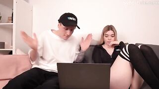 A beautiful girl won a blowjob contest and got fucked in POV